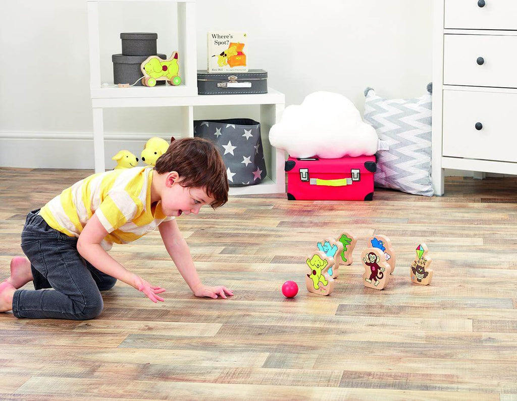 Fun With Spot The Dog Wooden bowling set by Rainbow Designs