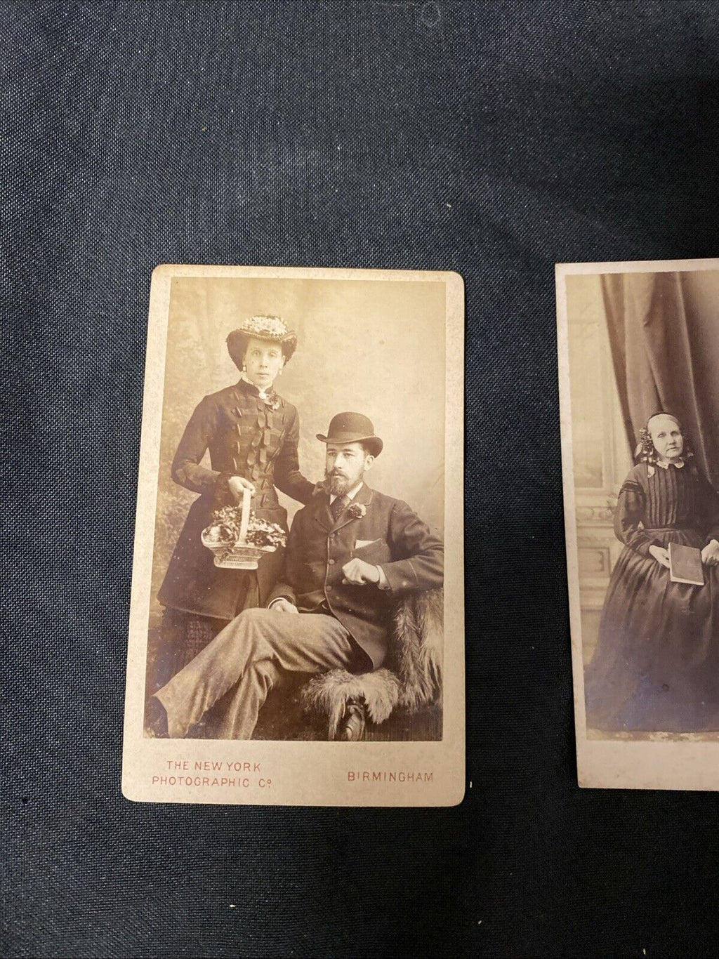Victorian Carte De Vista CDV's x 2 Features Couples, Birmingham - (5449)