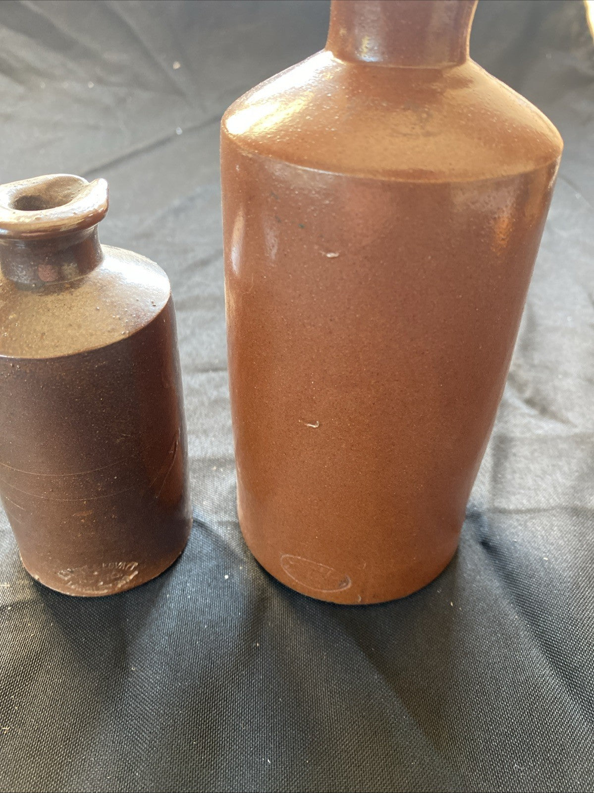 Pair of Salt Glaze Stoneware Bottles Lovatt & Lovatt Notts Langley Mill - (1003)