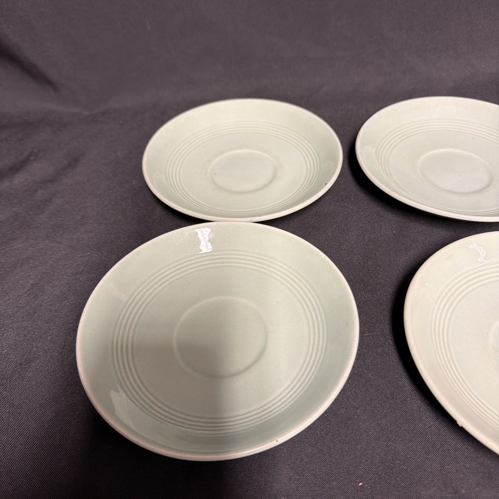 Wood's Ware Beryl Utility Green 1940's Ceramic Tea Saucer x 6 - (1919) 