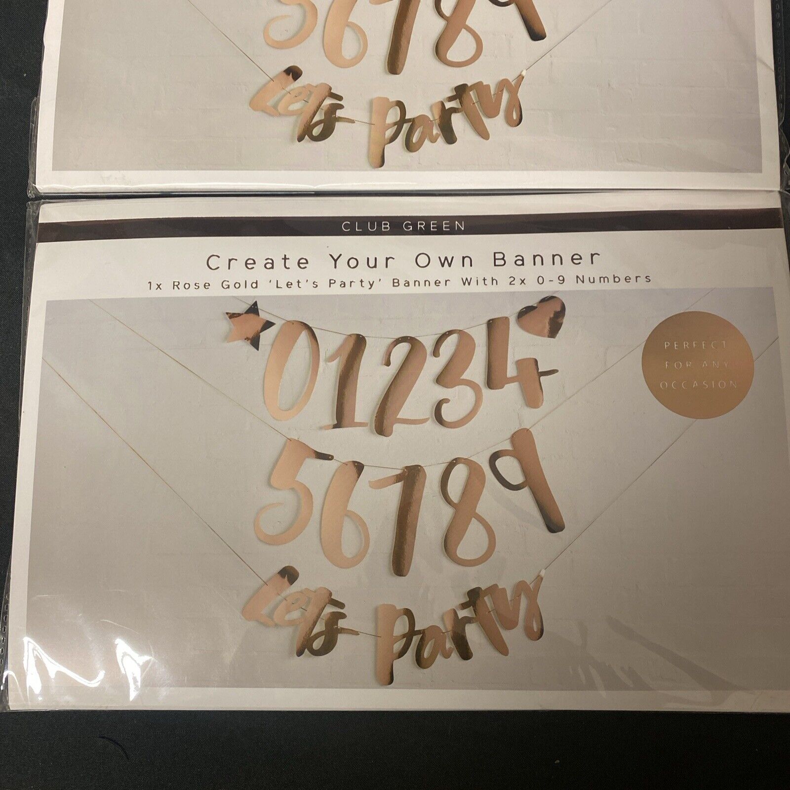 Club Green - Create Your Own Banner - x 2 packs ROSE GOLD Party Birthday (5333)