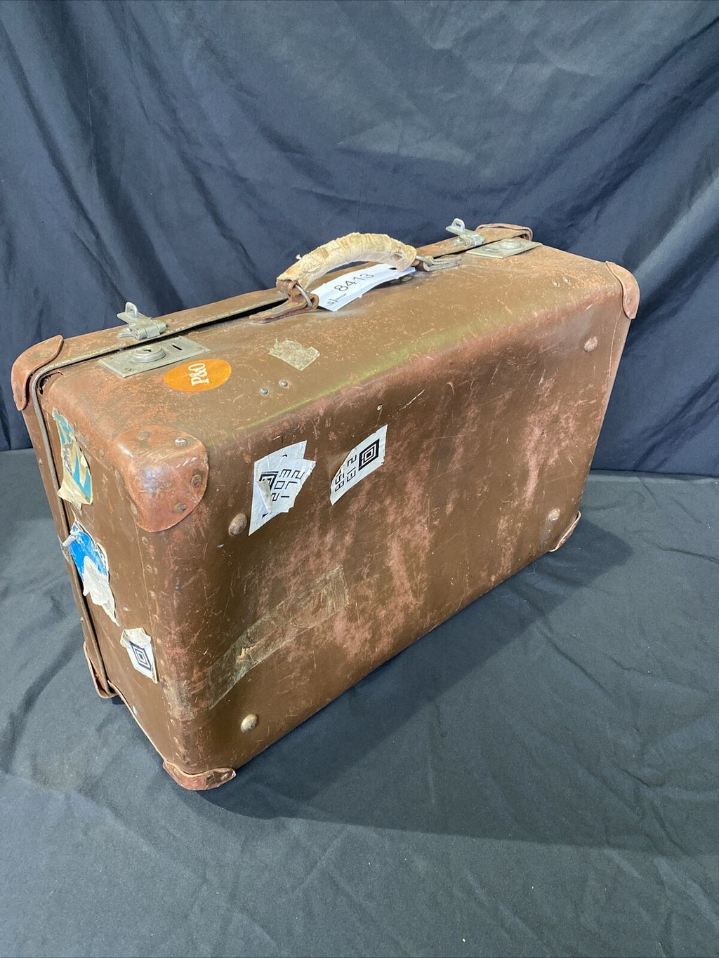 Vintage Antler Gents Travel luggage suitcase Woodbine Bremen Ship - (8413)