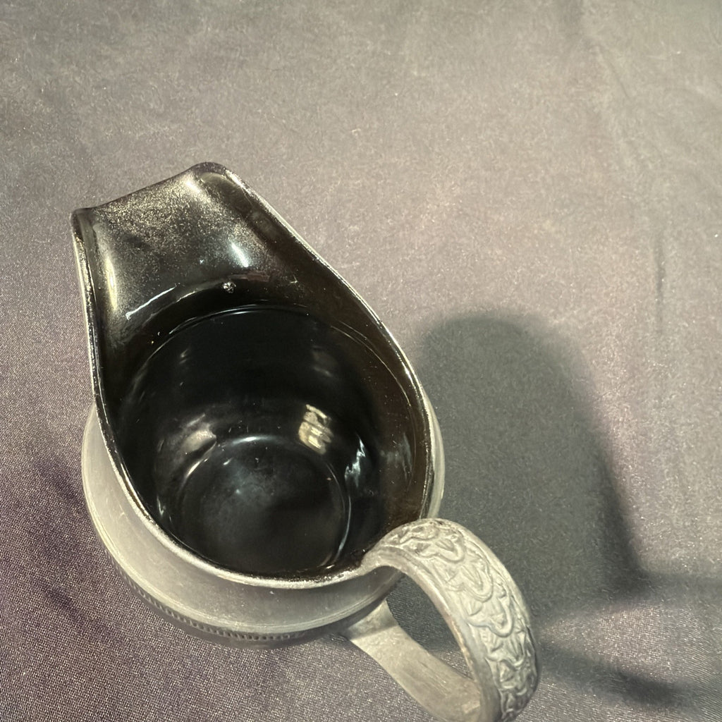 Vintage Black Basalt Jug / Creamer 10cm tall Wedgwood? - (1980)