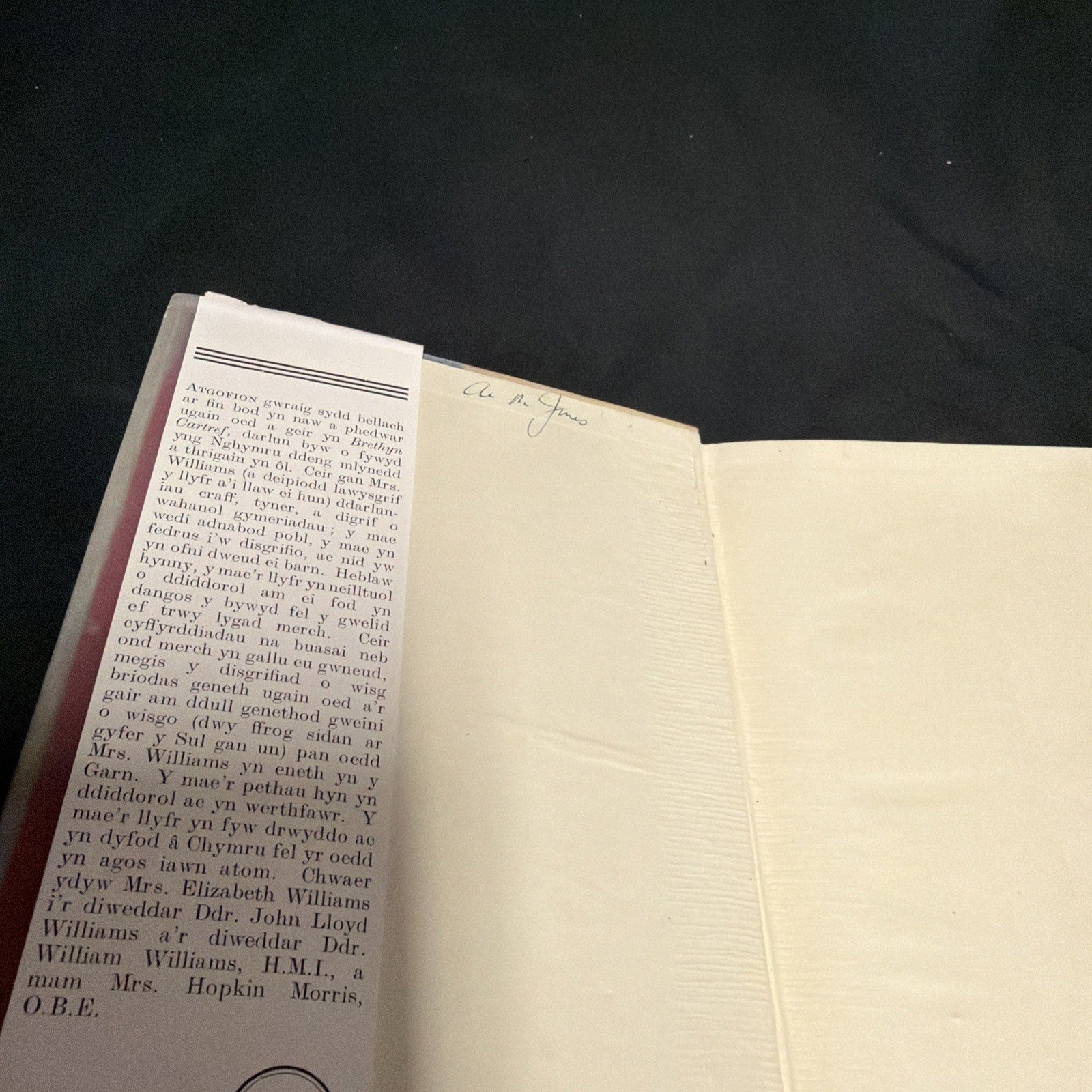 Brethyn Cartref, Elizabeth Williams - Welsh Language book - (1898)