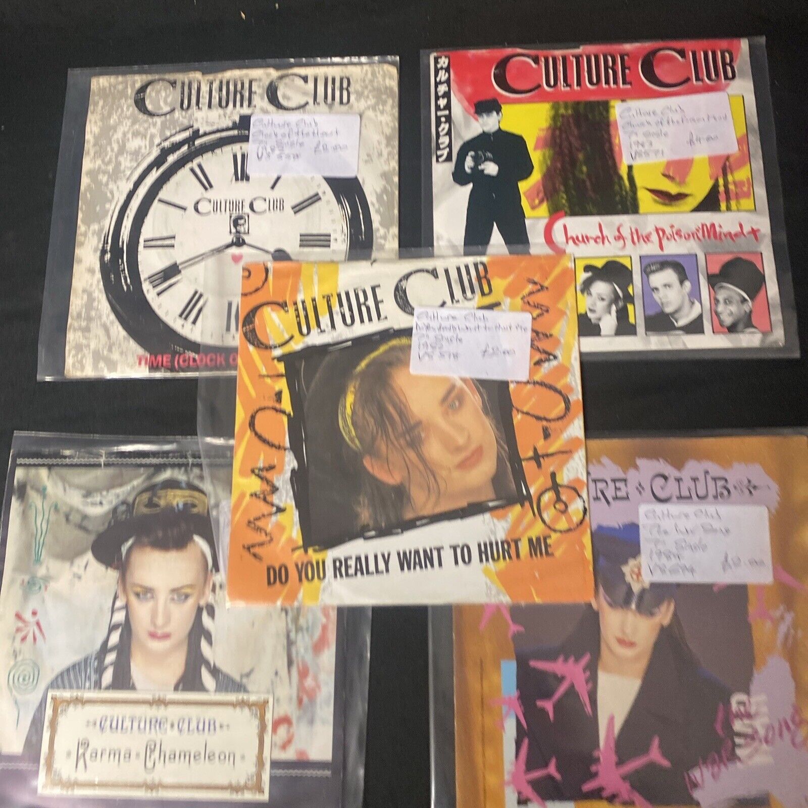 Vinyl Records 7" Singles 5 x 1980's Culture Club 5 different singles