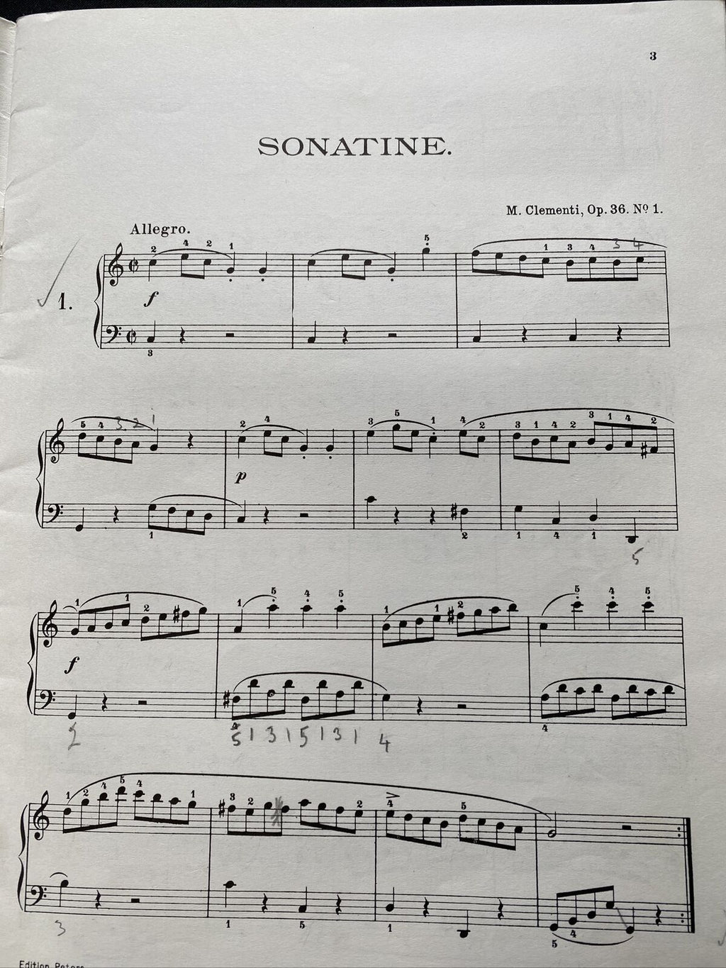 Piano Music Book Edition Peters No 3346 CLEMENTI Sonatinen Op36 - (9556)