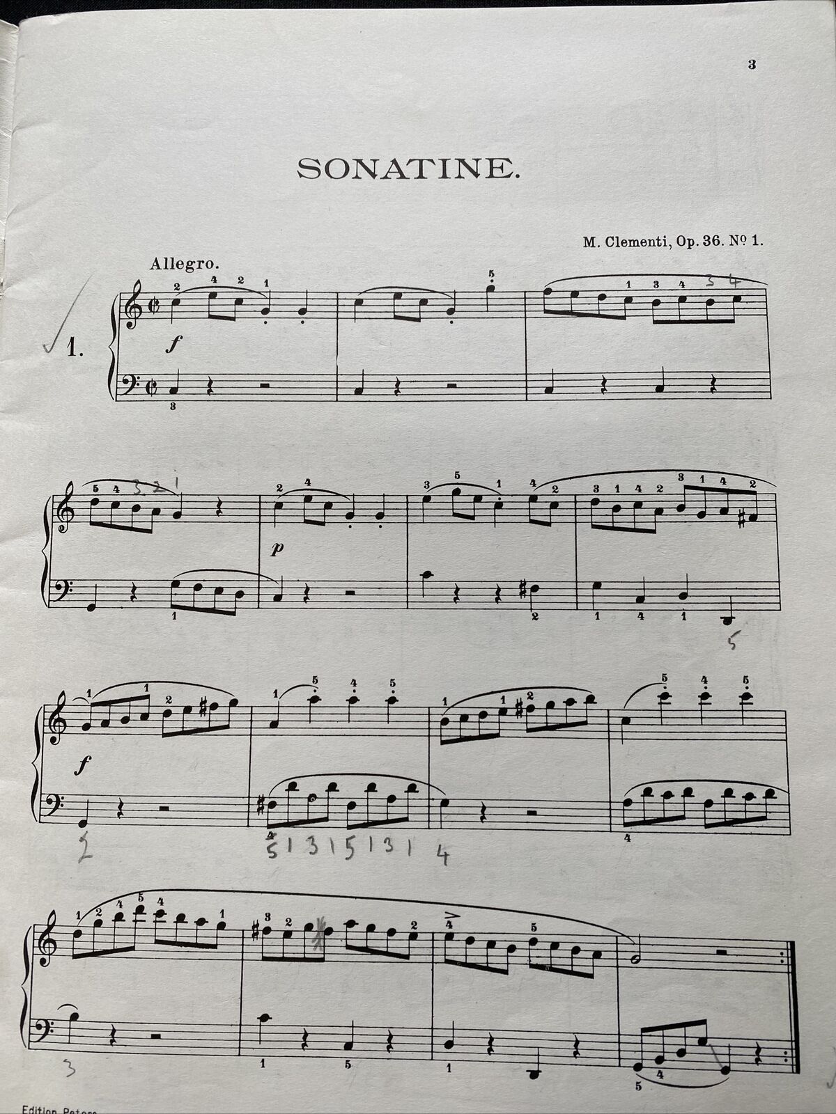 Piano Music Book Edition Peters No 3346 CLEMENTI Sonatinen Op36 - (9556)