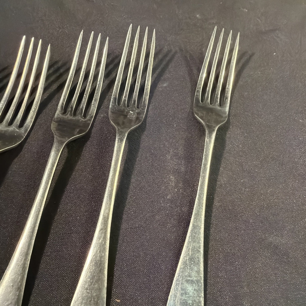 Amalgum Silver Forks x 6 VERY RARE Pinder Bros Stamped Amalgum - (2054)