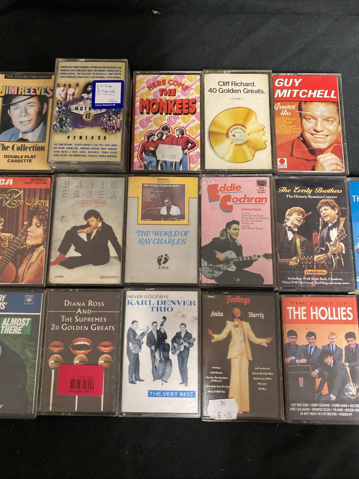 20 Cassette tapes Mainly 60's / 70's Searchers Ross Cochran - (1736)