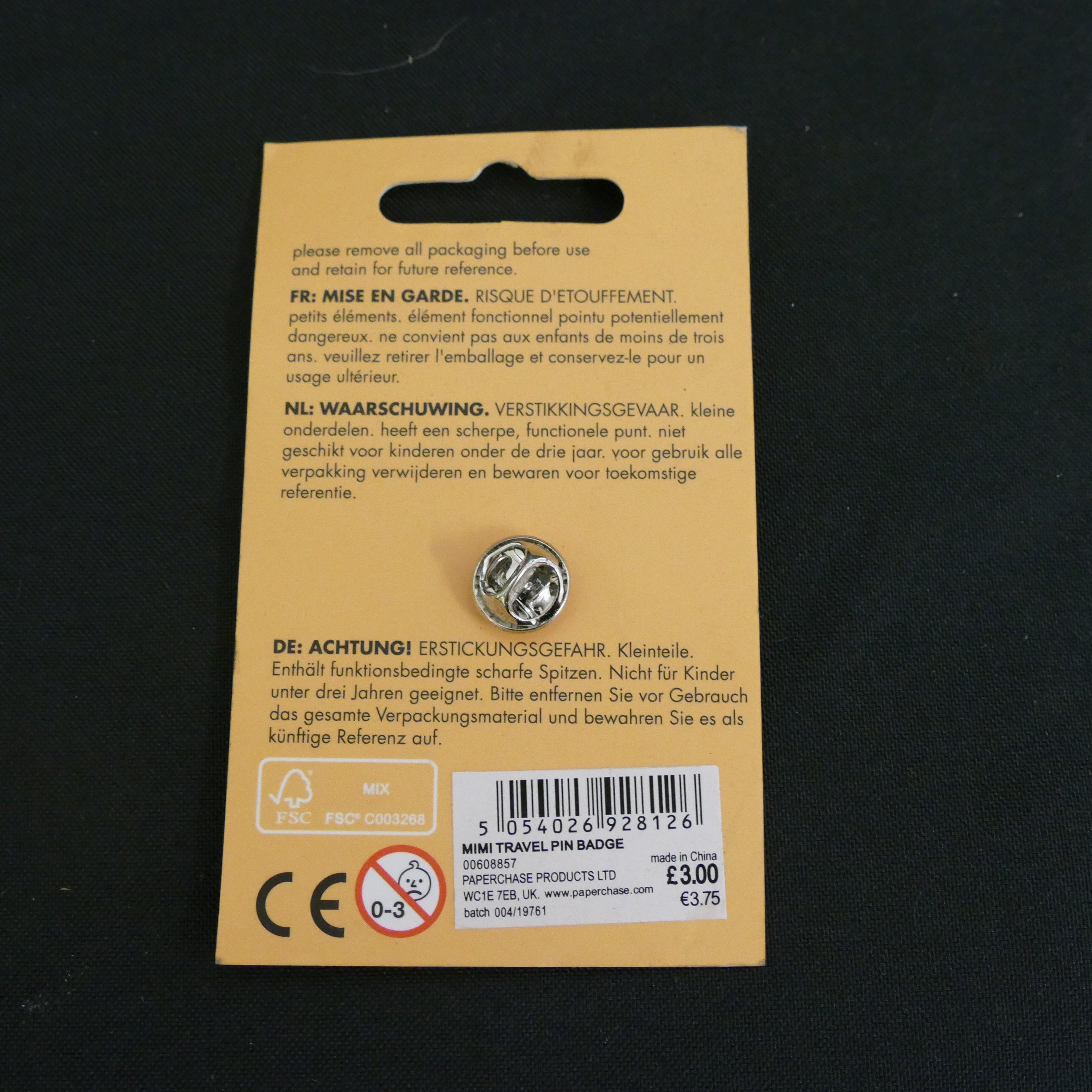 BULK BUY 24 x PIN BADGE Enamel high quality - MIMI Travel - Paperchase