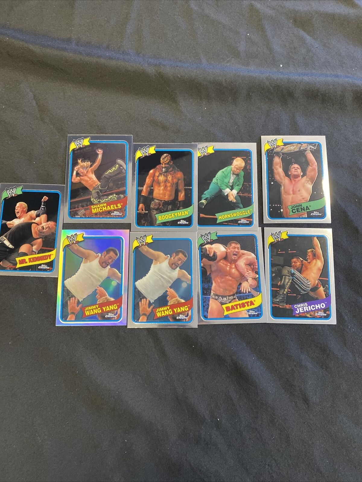 Topps WWE Chrome 2008 MINT Opened to Identify 9 x Chrome Cards - (6657)