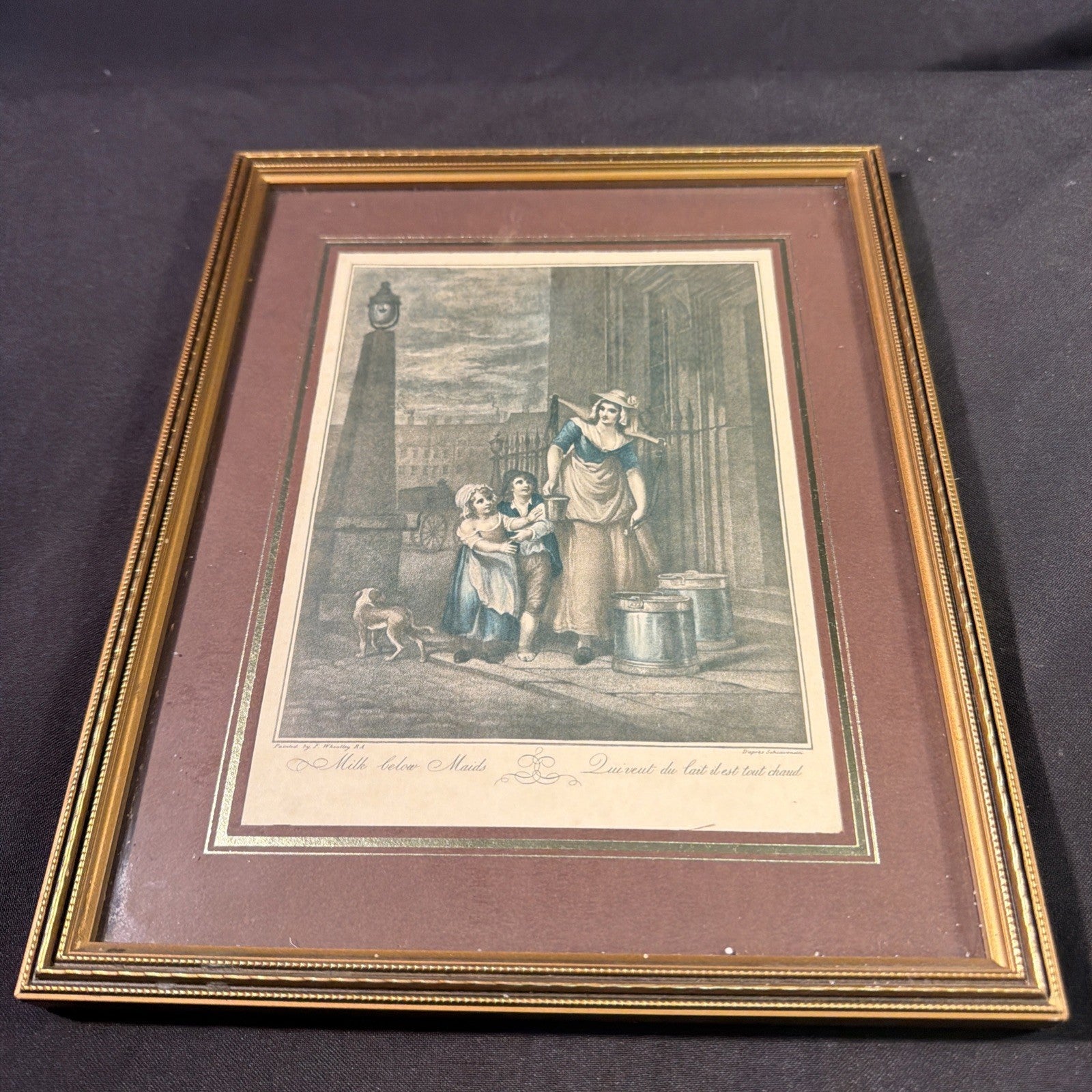 F Wheatley & Schiavonetti Cries of London engraving "Milk Below Maids" Framed - (2021)