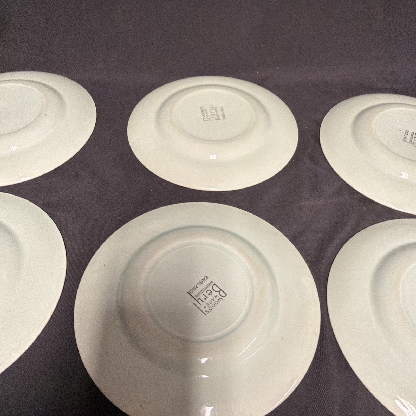 Wood's Ware Beryl Green 1940's Ceramic Side Plates x 6 VGC - (1915) 