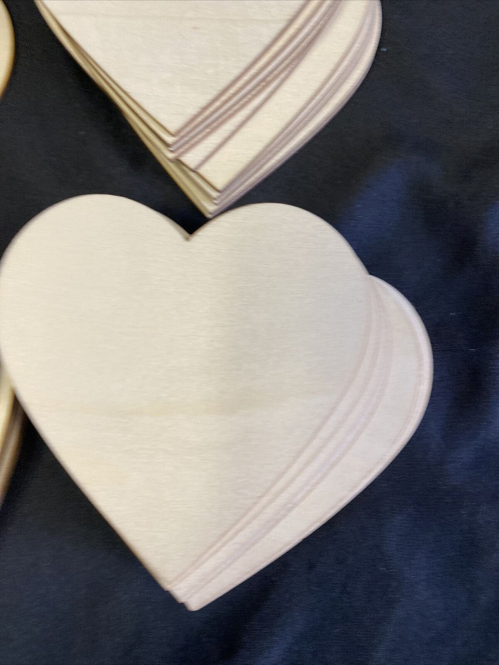 Hearts Wood Blank Plain 3mm x 10cm Ply x 45 - Weddings etc - (7692)