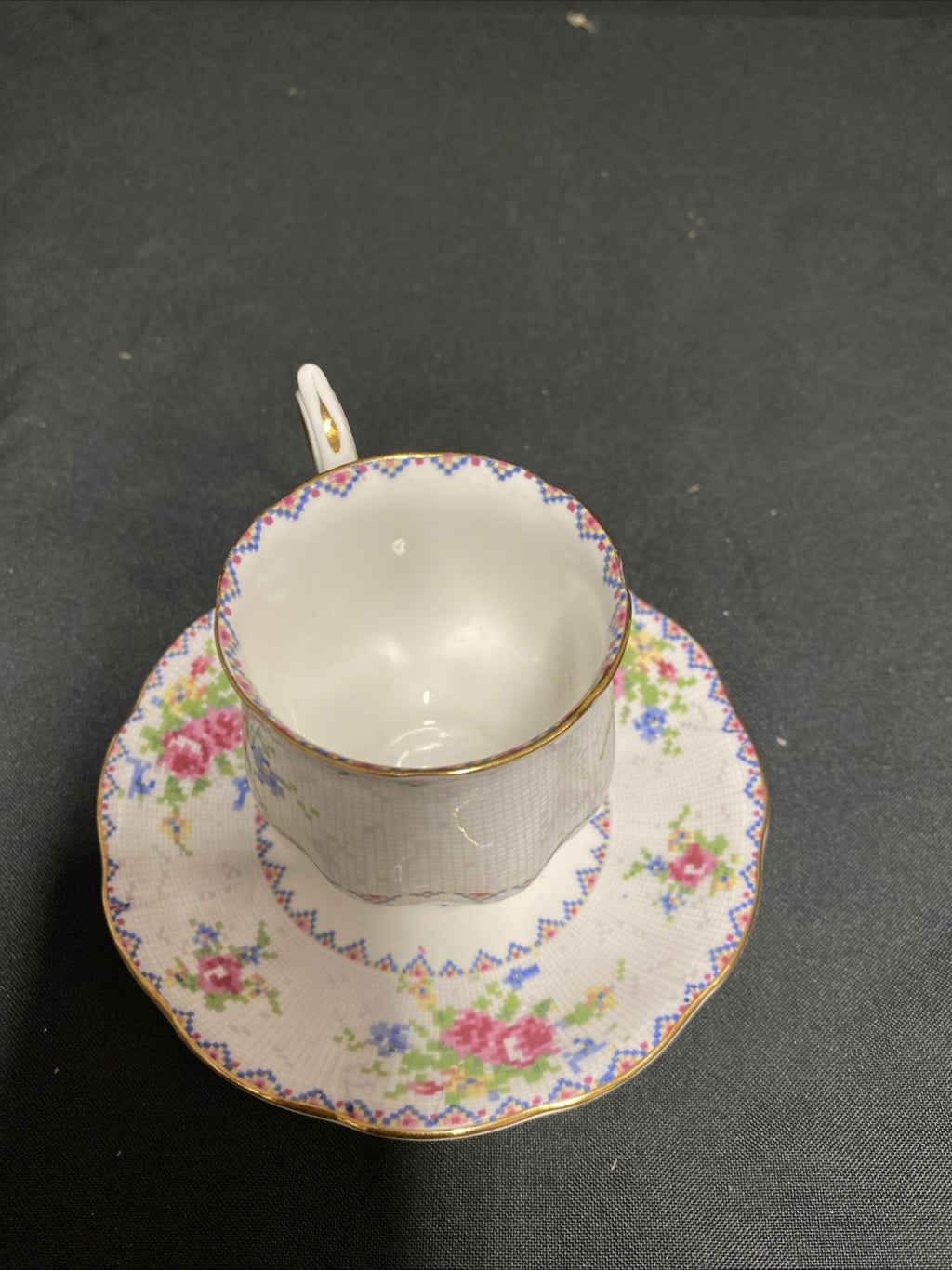 Royal Albert Bone China Petit Point RD778676 Tea Cup & Saucer - (1758)