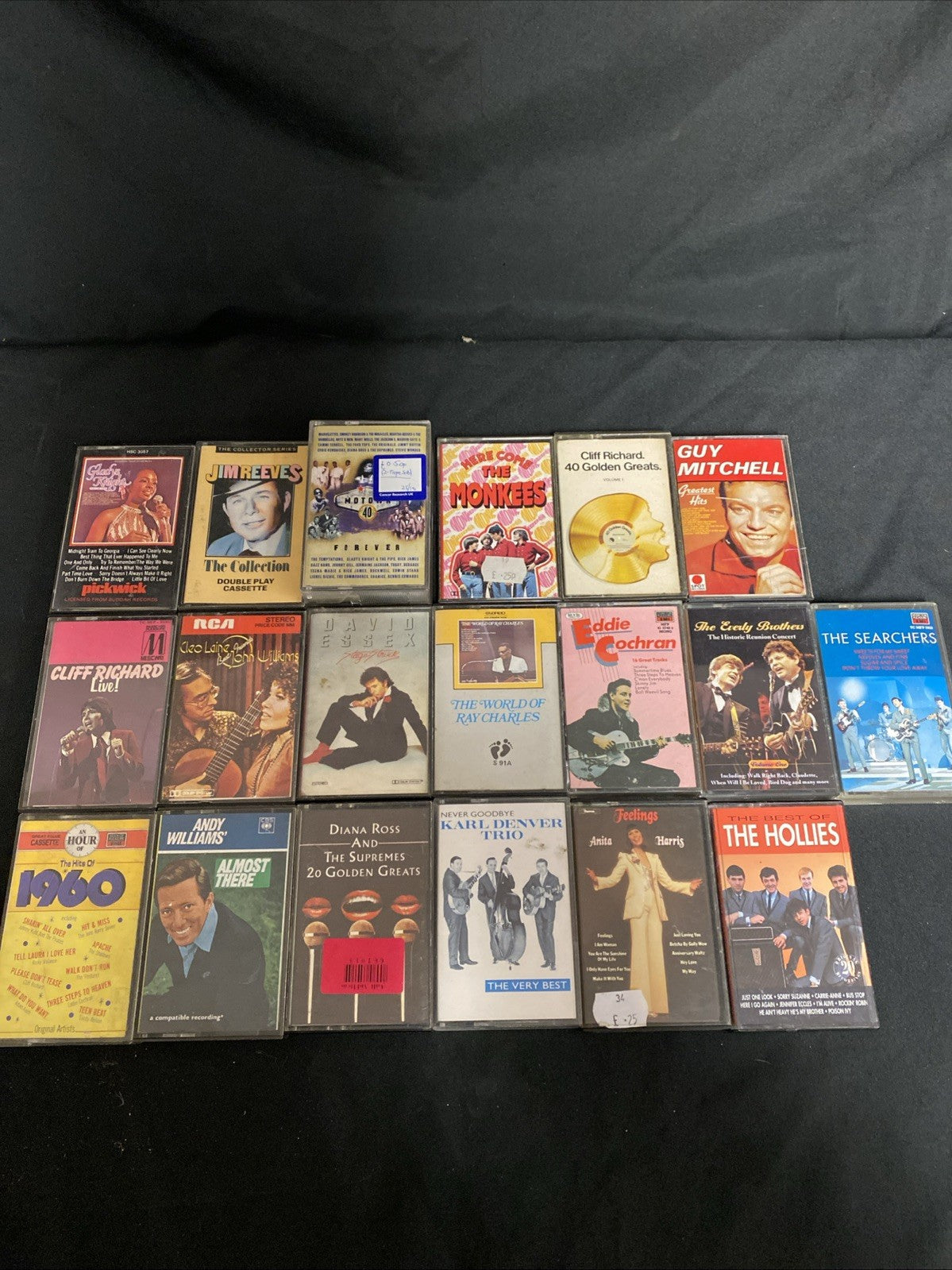 20 Cassette tapes Mainly 60's / 70's Searchers Ross Cochran - (1736)