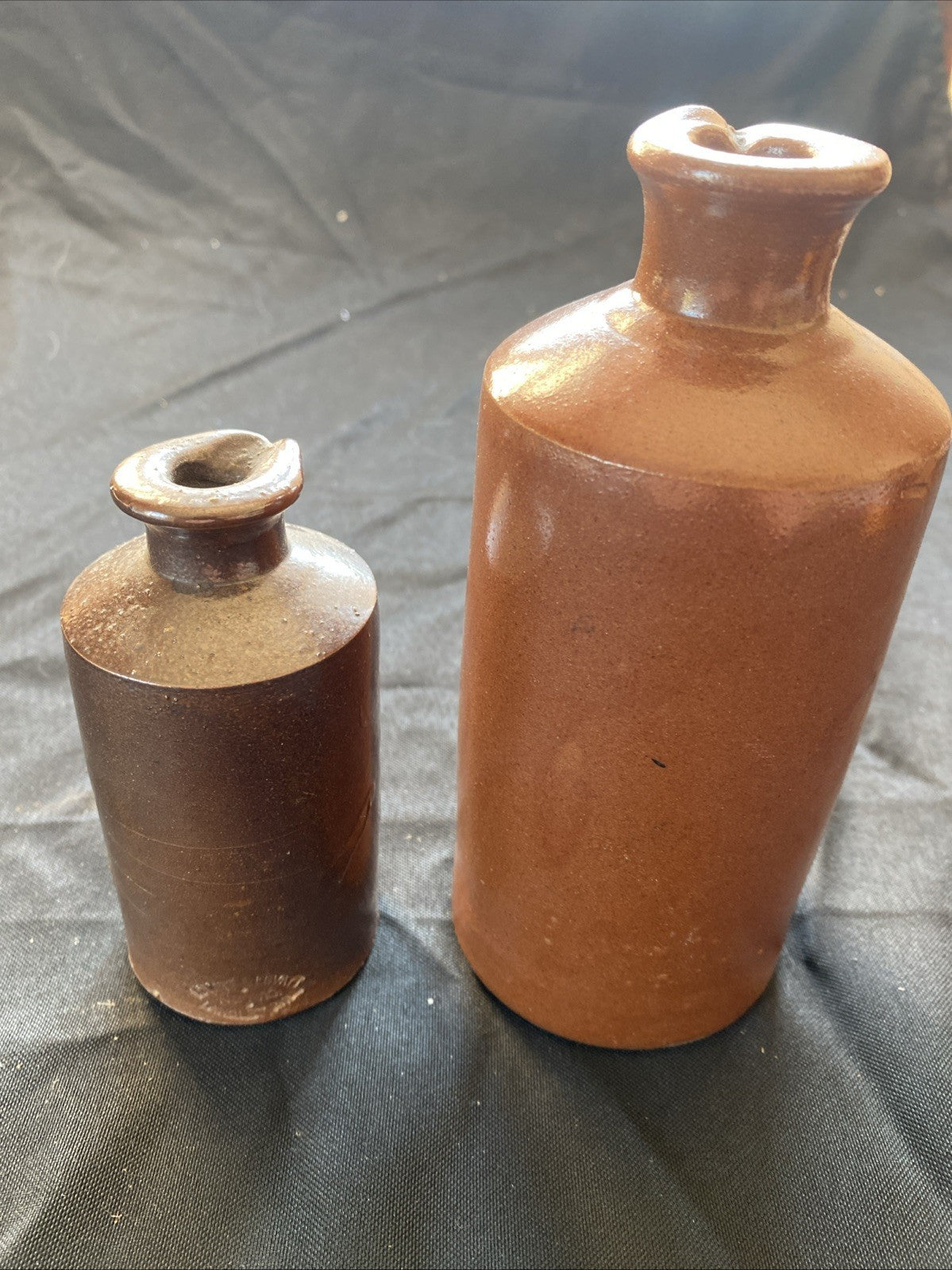 Pair of Salt Glaze Stoneware Bottles Lovatt & Lovatt Notts Langley Mill - (1003)