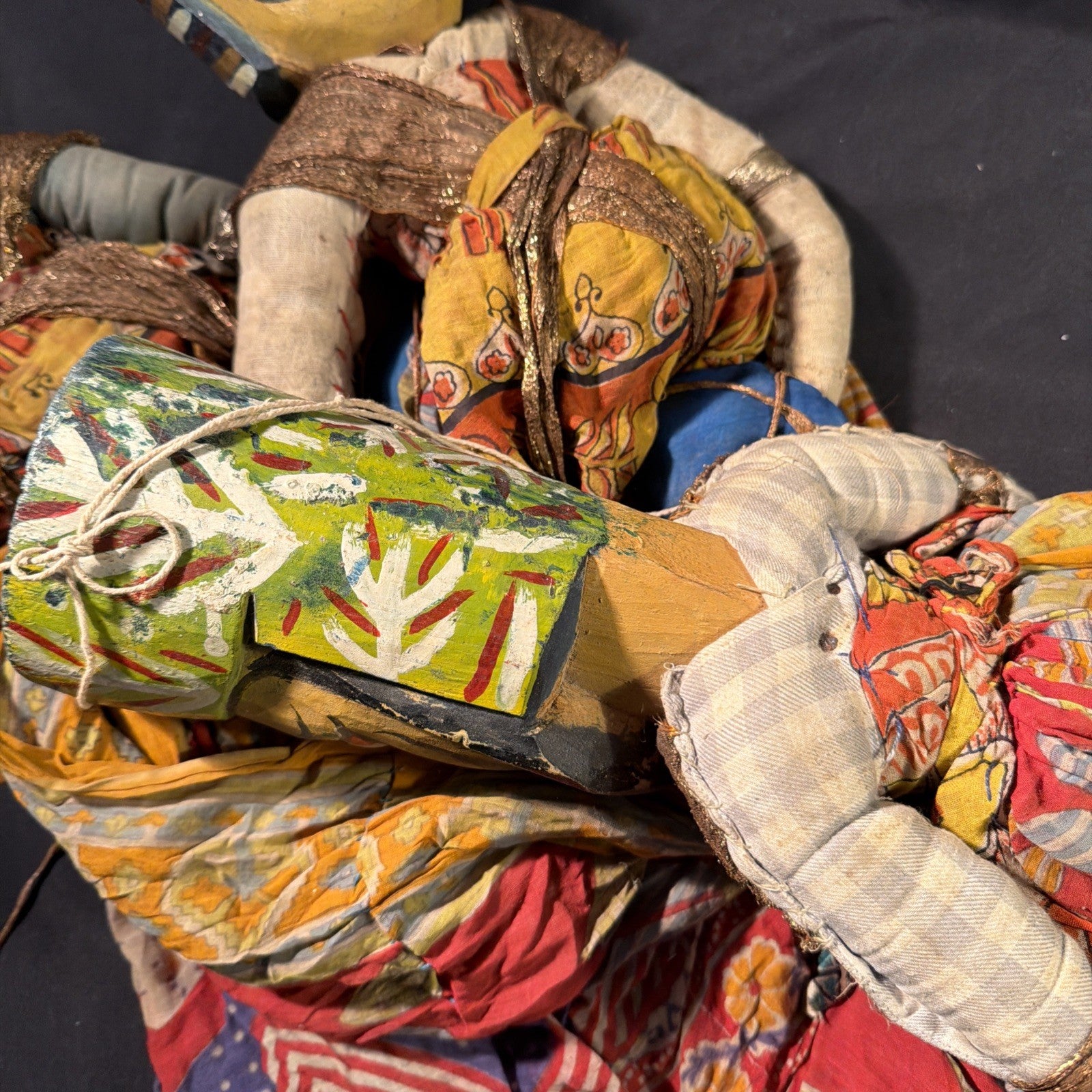 Marionette Rajasthani Kathputli antique wooden puppets Set of 3 kings - (2082)