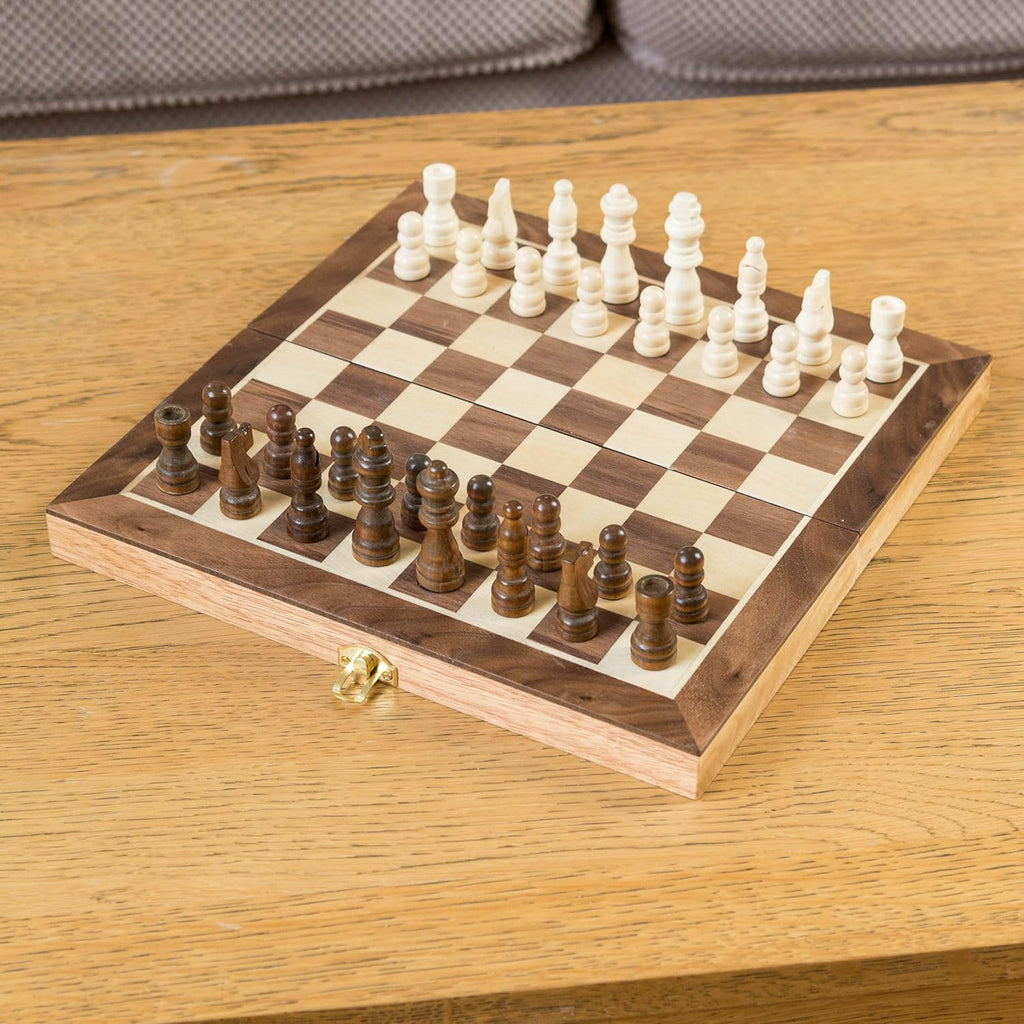 Traditional Games - Wooden boxed Folding Games Chess Board