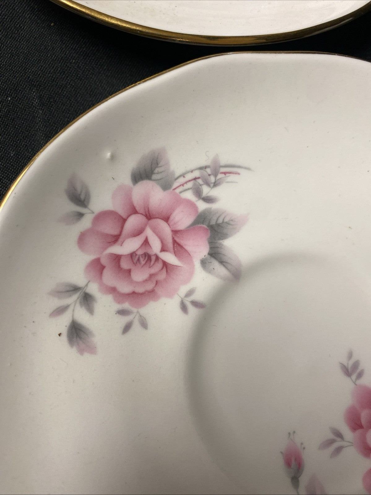 Duchess Fine China Pink Rose Pair of saucers (2) - (1590)