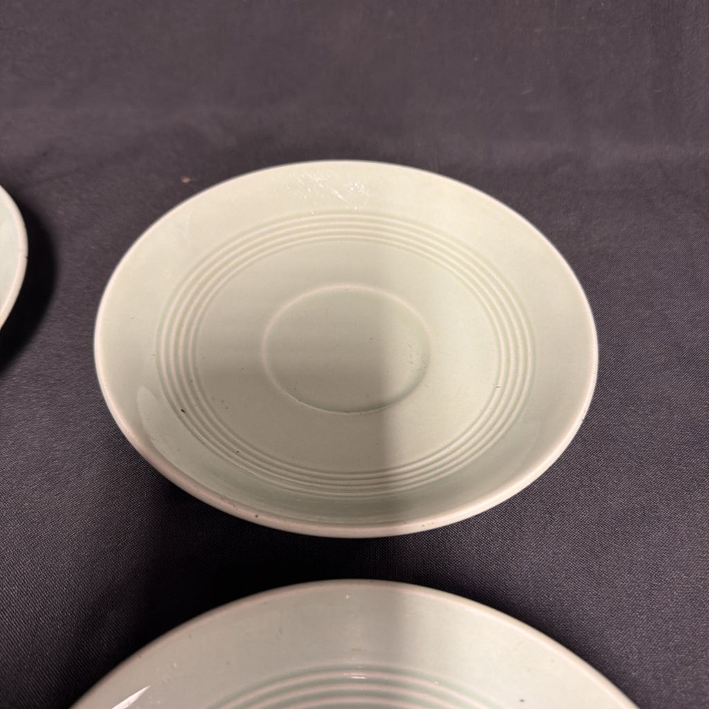 Wood's Ware Beryl Utility Green 1940's Ceramic Tea Saucer x 6 - (1920) 