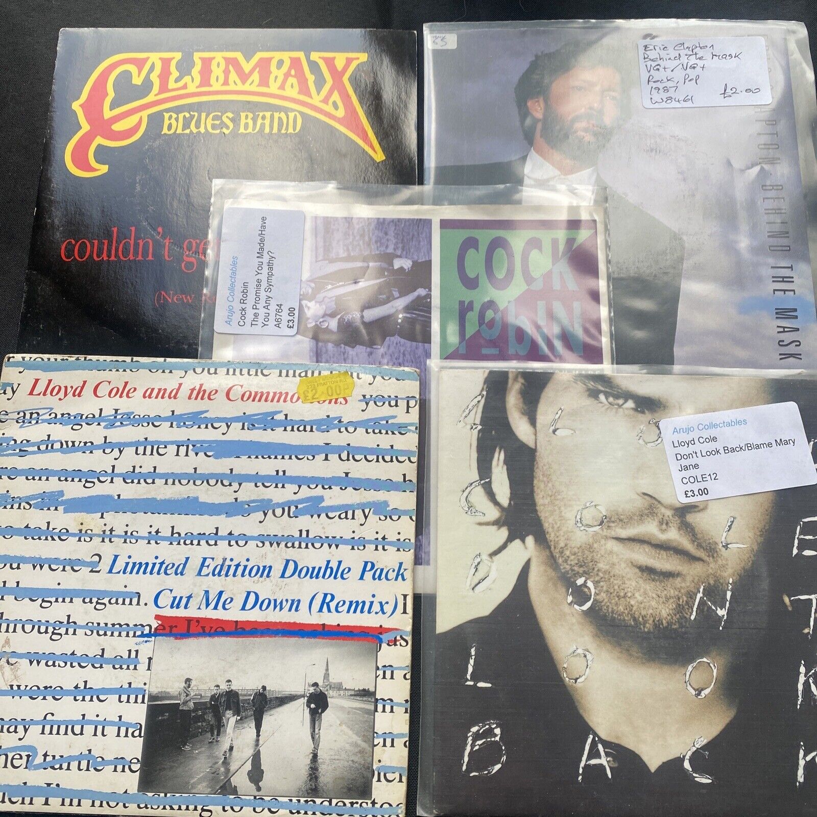 Vinyl Records 7" Singles 5 x 1980's Climax, Clapton, Lloyd Cole - (9482)