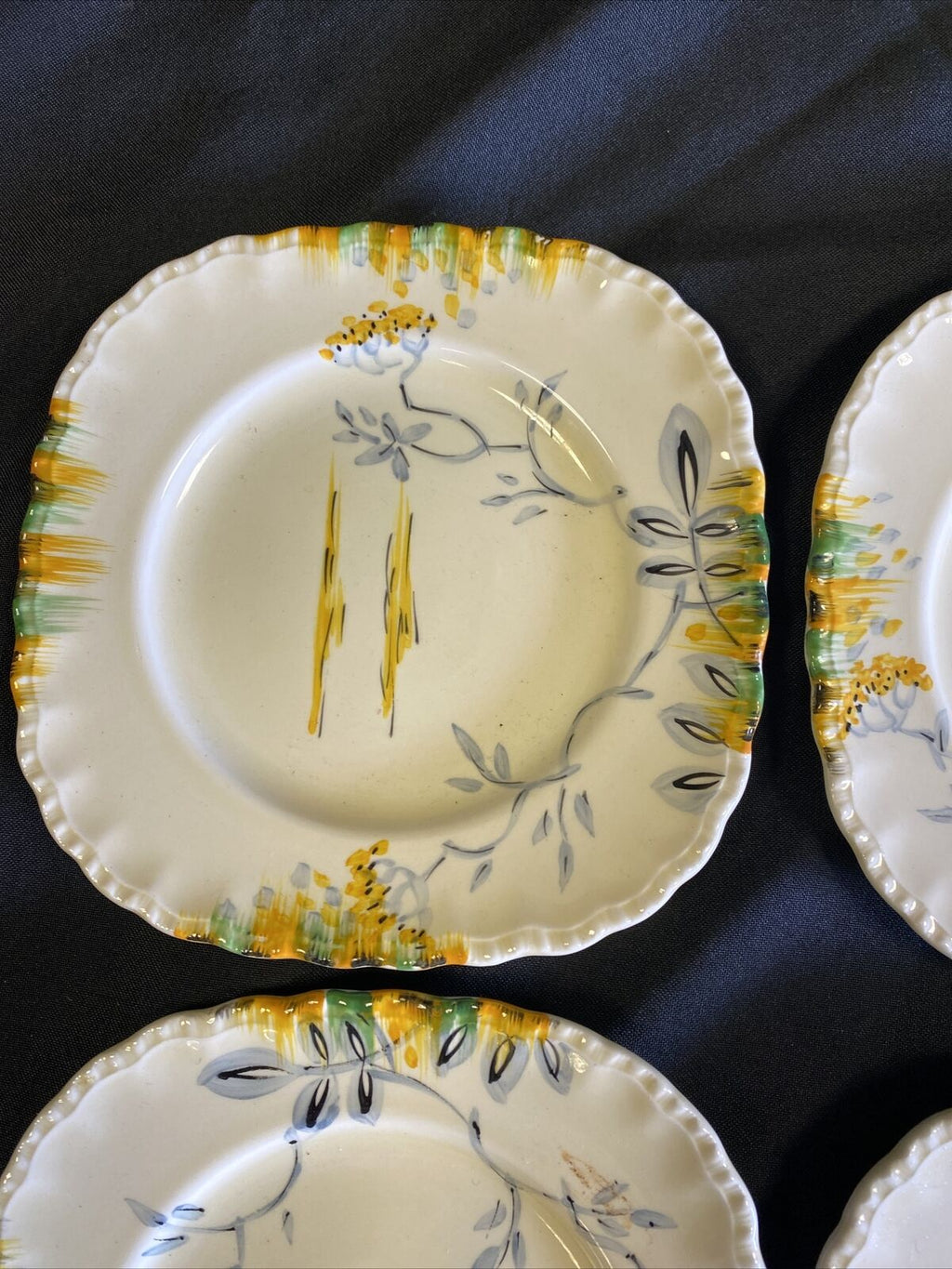 Grindley 15cm Tea Plates x 4 Art Deco design Otis - Excellent condition - (7565)