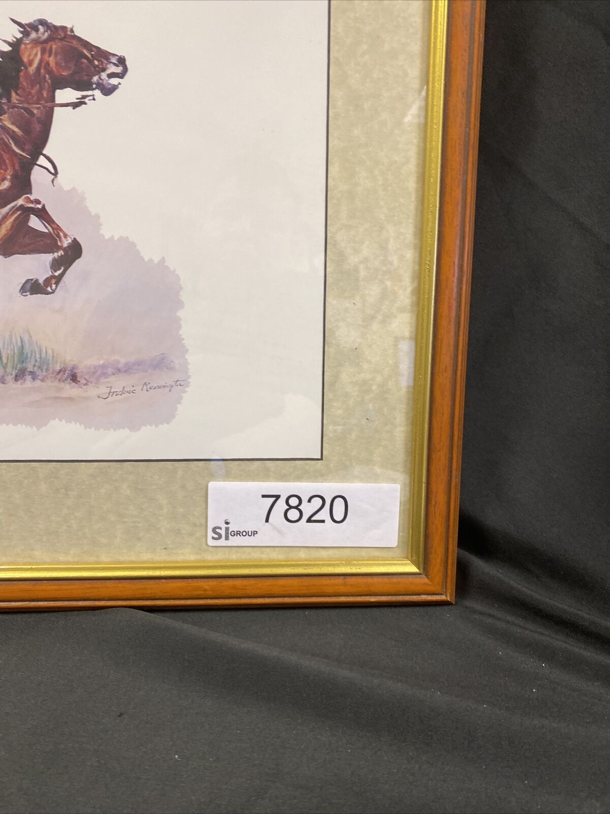 Frederic Remington A Crow Scout Watercolour print signed by Eugene Field  (7820