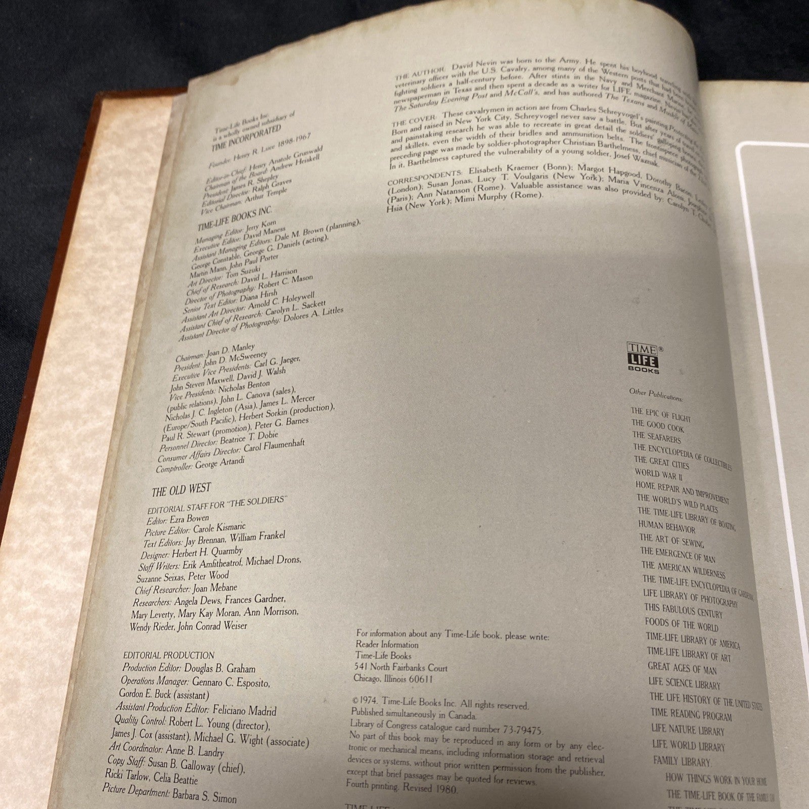 Book - The Old West - The Soldiers - Time Life Books - (1555)