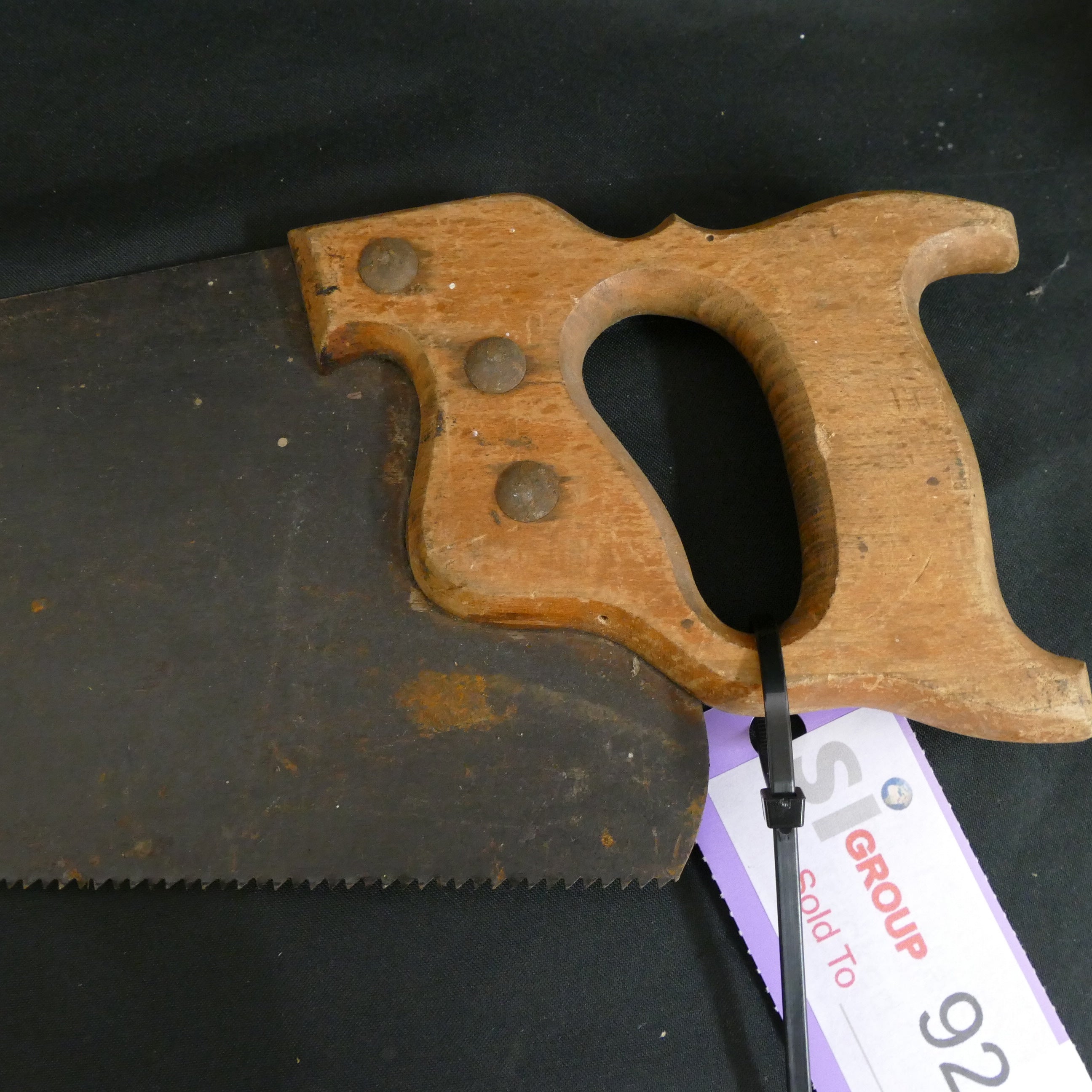 Antique Large Wood saw 64cm with good Blade Solid Carpenters - (9298)