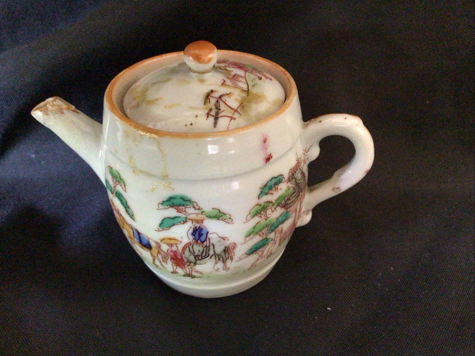 Teapot Collectors Small Ceramic Vintage 7cm Japanese Style - (8371)