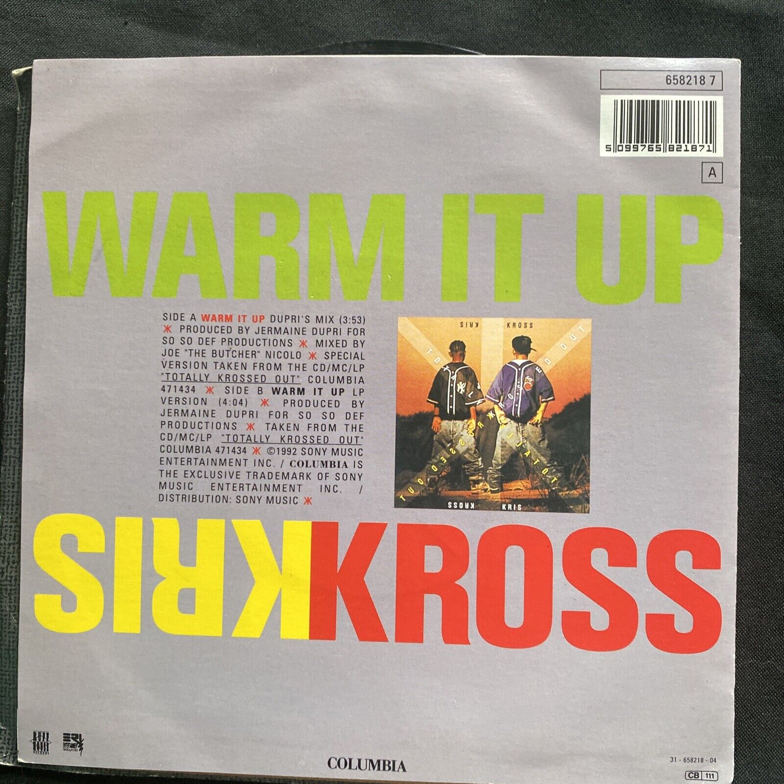 Vinyl Records 7" Singles 5x 1980's Jennifer Rush, David Bowie, Kris Kross - 9435