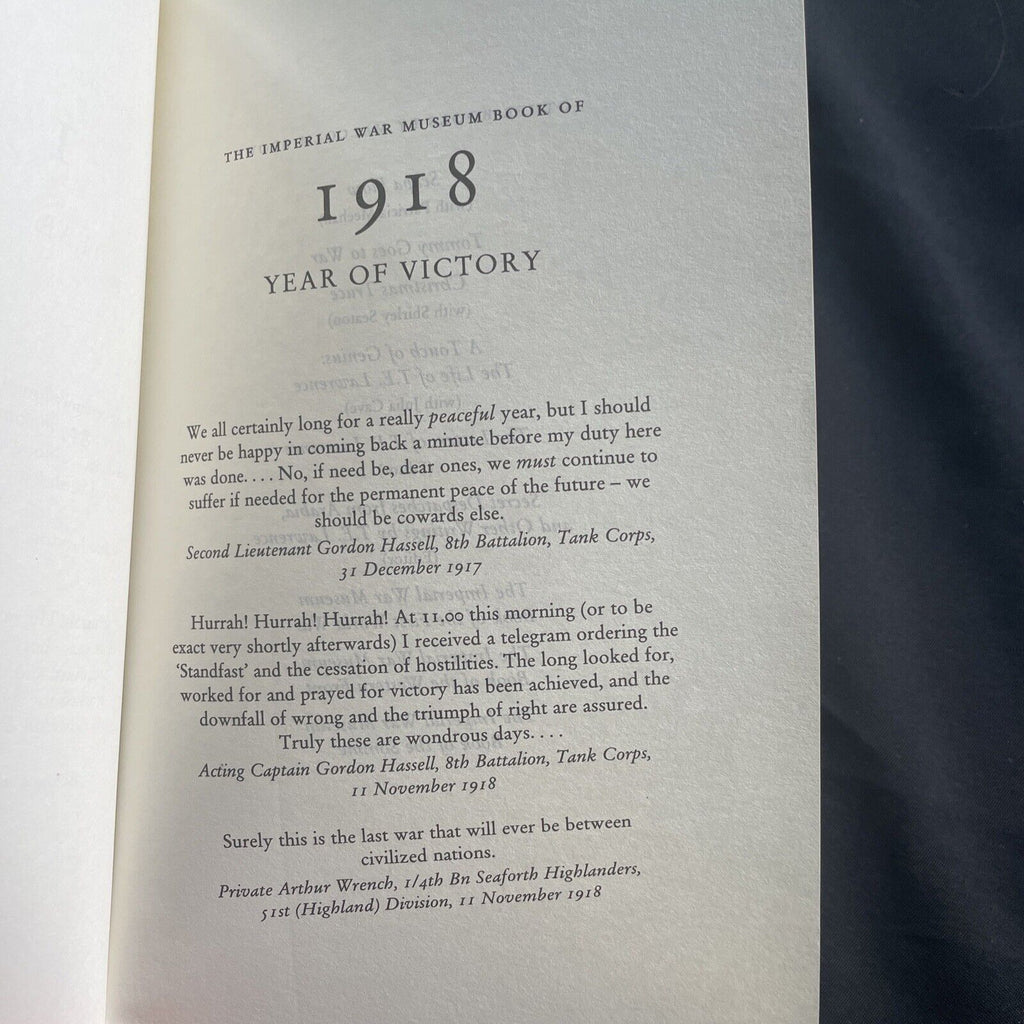 BOOK - 1918 Year of Victory Imperial War Museum Malcolm Brown 1st Ed 1998 (9489