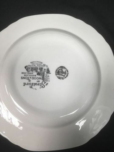 Wood & Sons 1940's Burslem Stratford alpine white ironstone plate - Devon (6634)
