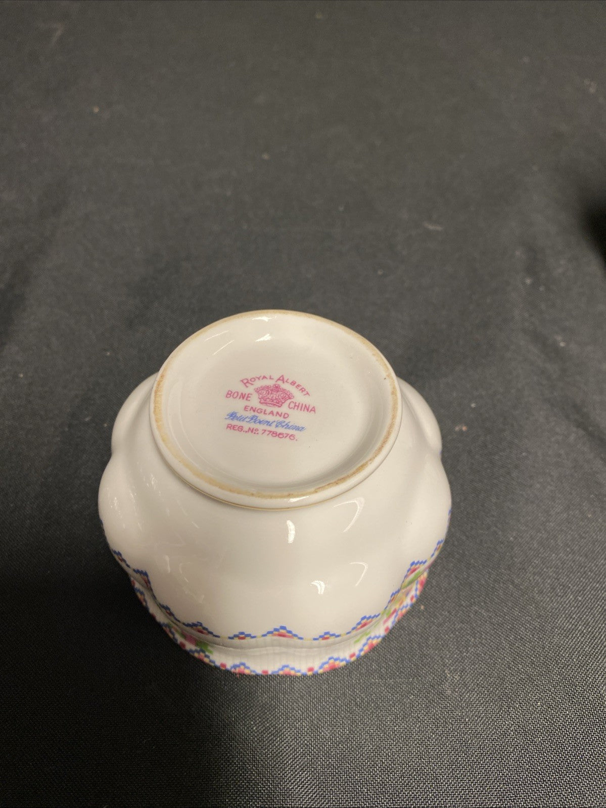 Royal Albert Bone China Petit Point RD778676 Sugar Bowl & Creamer Jug - (1762)