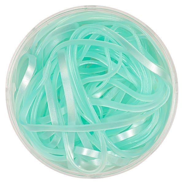 BULK BUY 12 x Rubber Bands in shiny green with screw lid pot - Paperchase