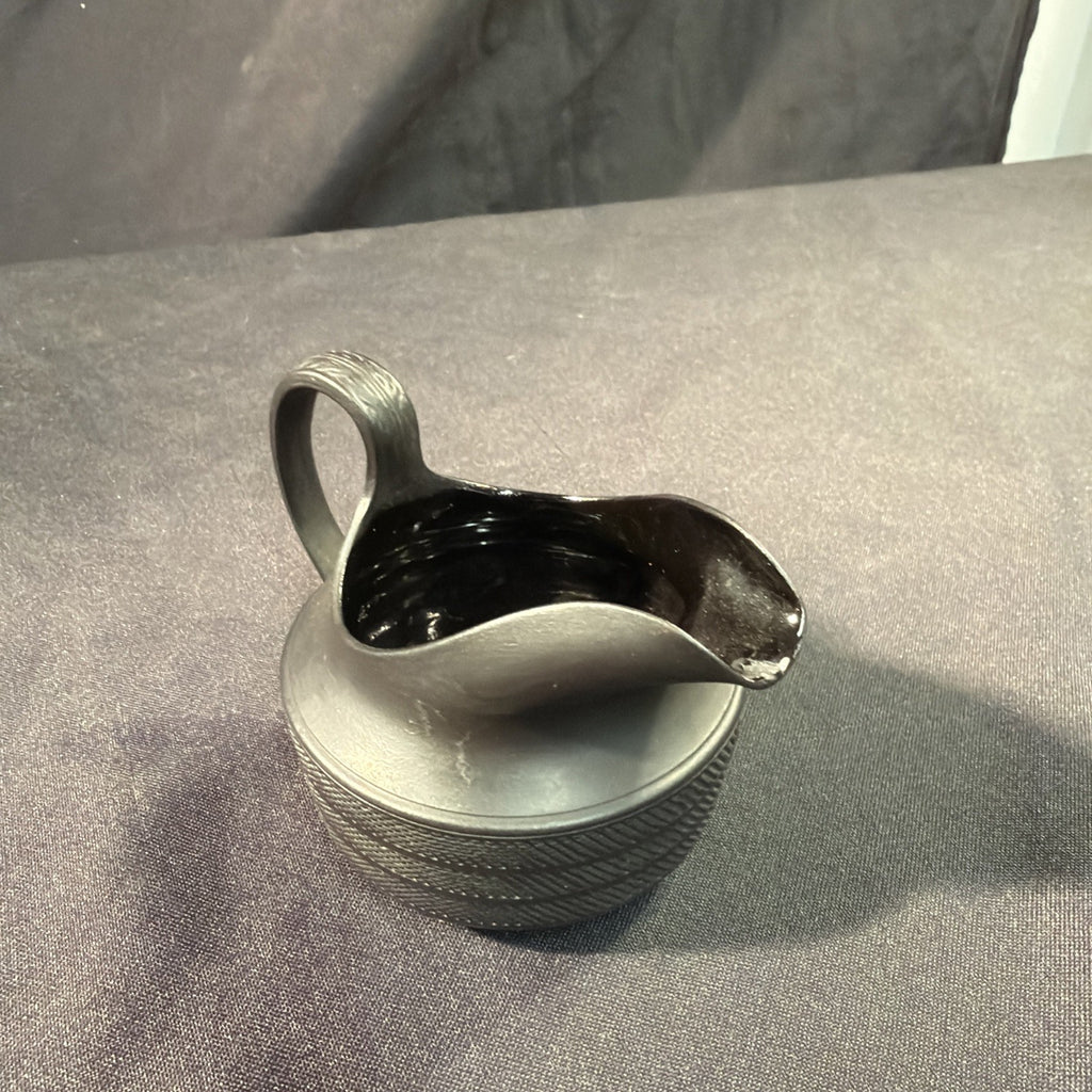 Vintage Black Basalt Jug / Creamer 7cm tall Wedgwood? - (1984)
