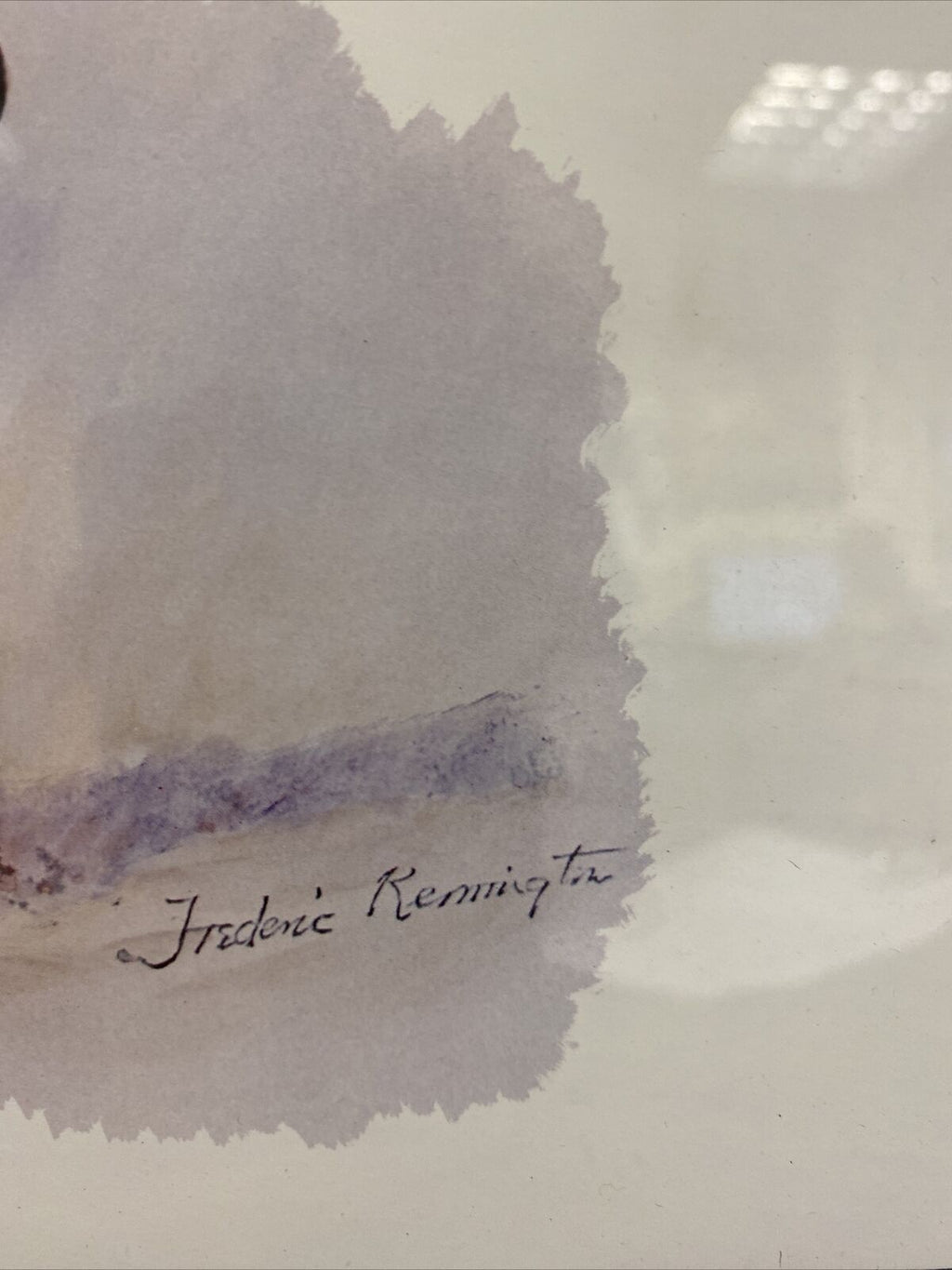 Frederic Remington A Crow Scout Watercolour print signed by Eugene Field  (7820