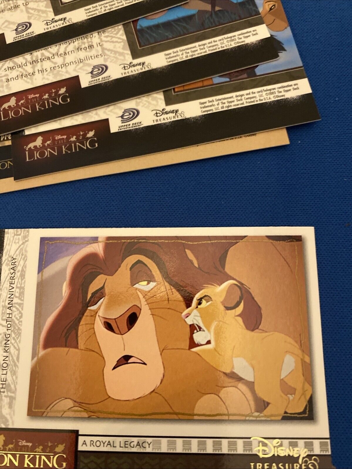 Upper Deck 2003 Disney Treasures Lion King x5 out of 10 Trading Cards (5767