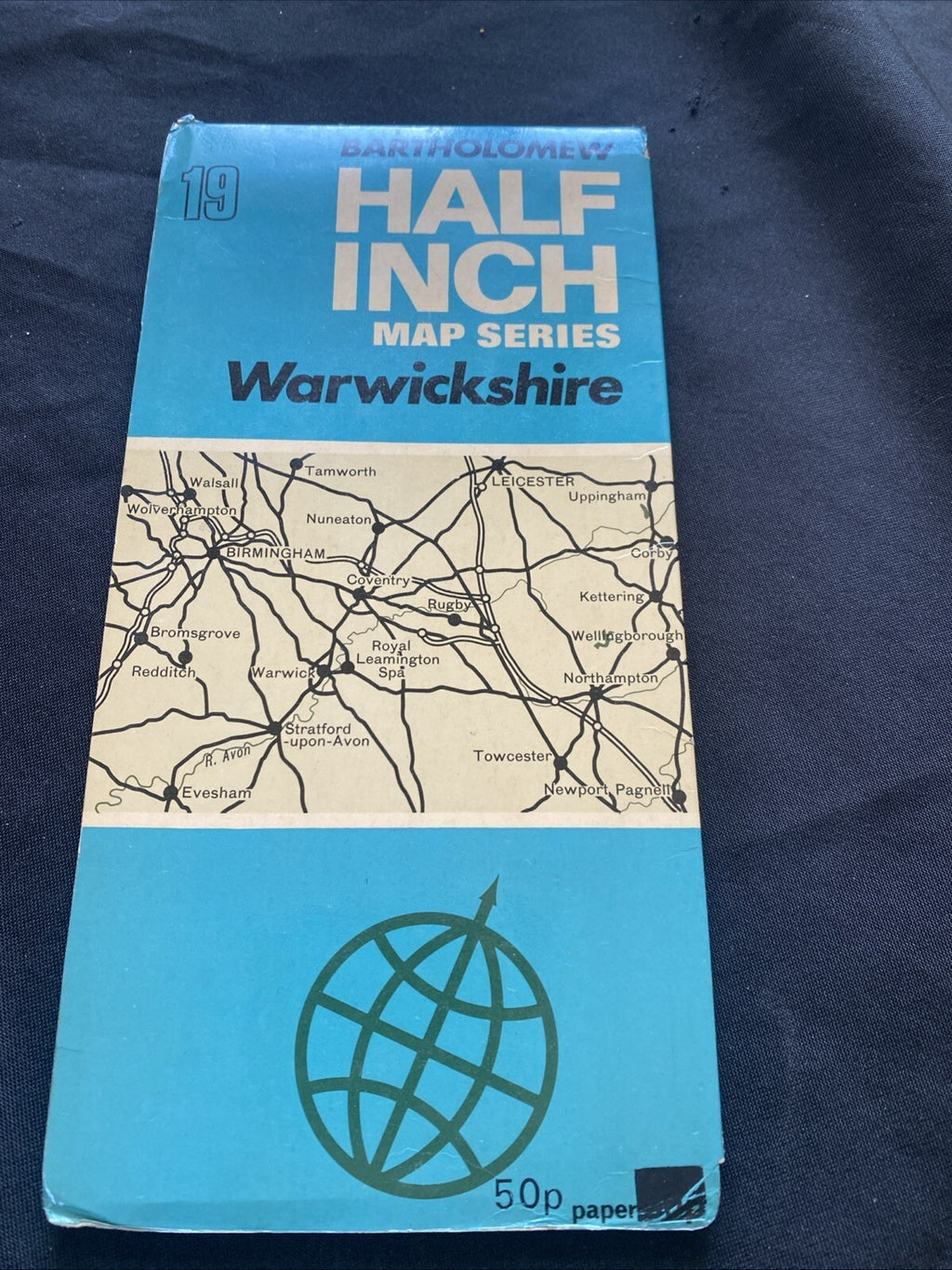 Warwickshire Bartholomew Half Inch Map Series Paper Map #19 (1283)