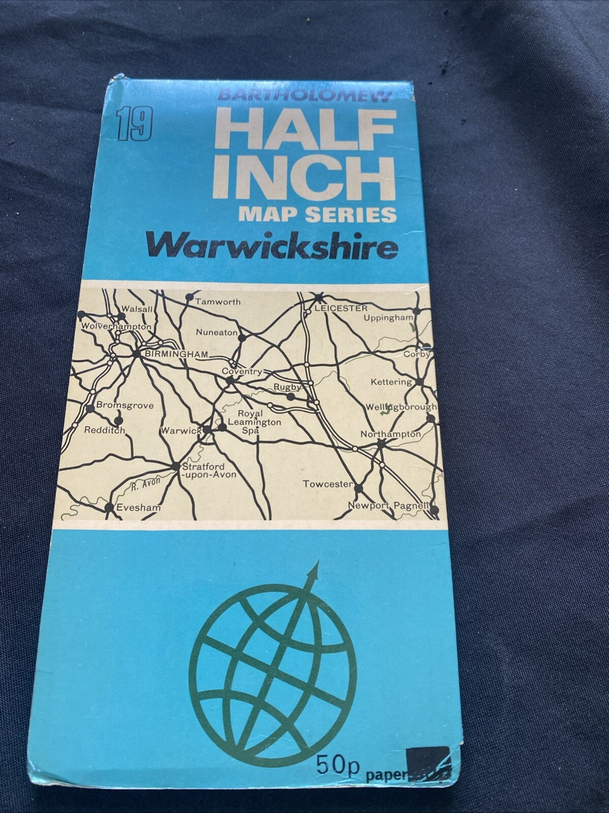 Warwickshire Bartholomew Half Inch Map Series Paper Map #19 (1283)