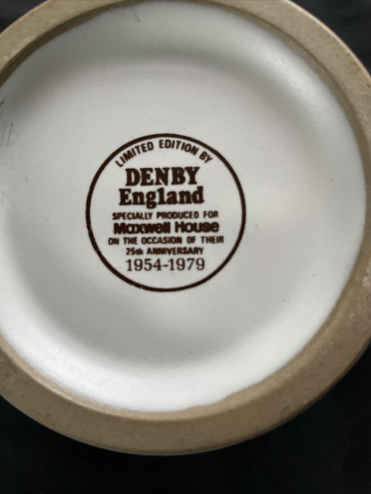 Denby Maxwell House 1954-1979 limited Edition 25th Anniversary Coffee Mug - 9398