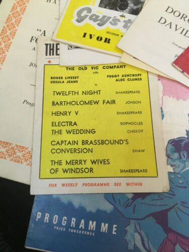 1950's Theatre Programmes x 14 - Garrick Apollo Saville Pavilion Theatre - (2955)