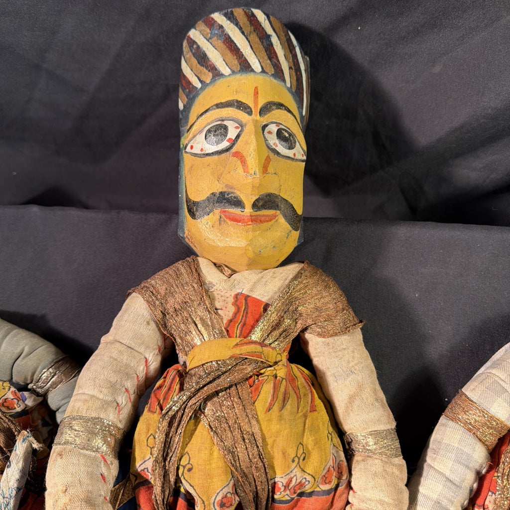 Marionette Rajasthani Kathputli antique wooden puppets Set of 3 kings - (2082)