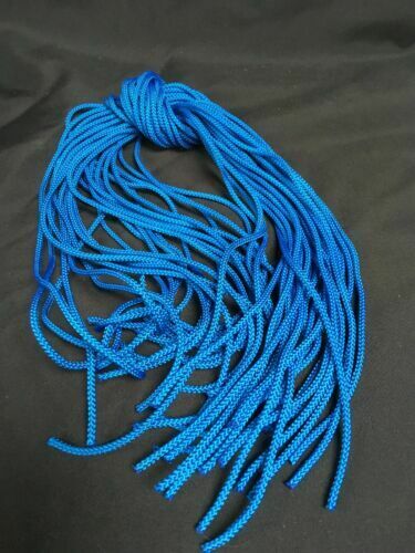 Woven Rope NYLON CORD 4mm BLUE - 1 Metre x 25 Para Cord  Macramé Camping (7089