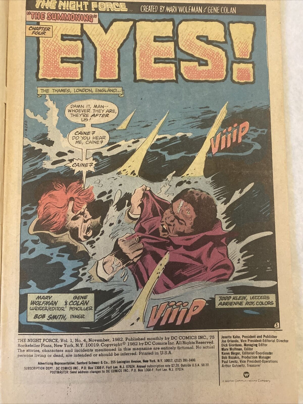 COMIC - DC Comics NIGHT FORCE - Nov 1982 #4  - New York - (8847)