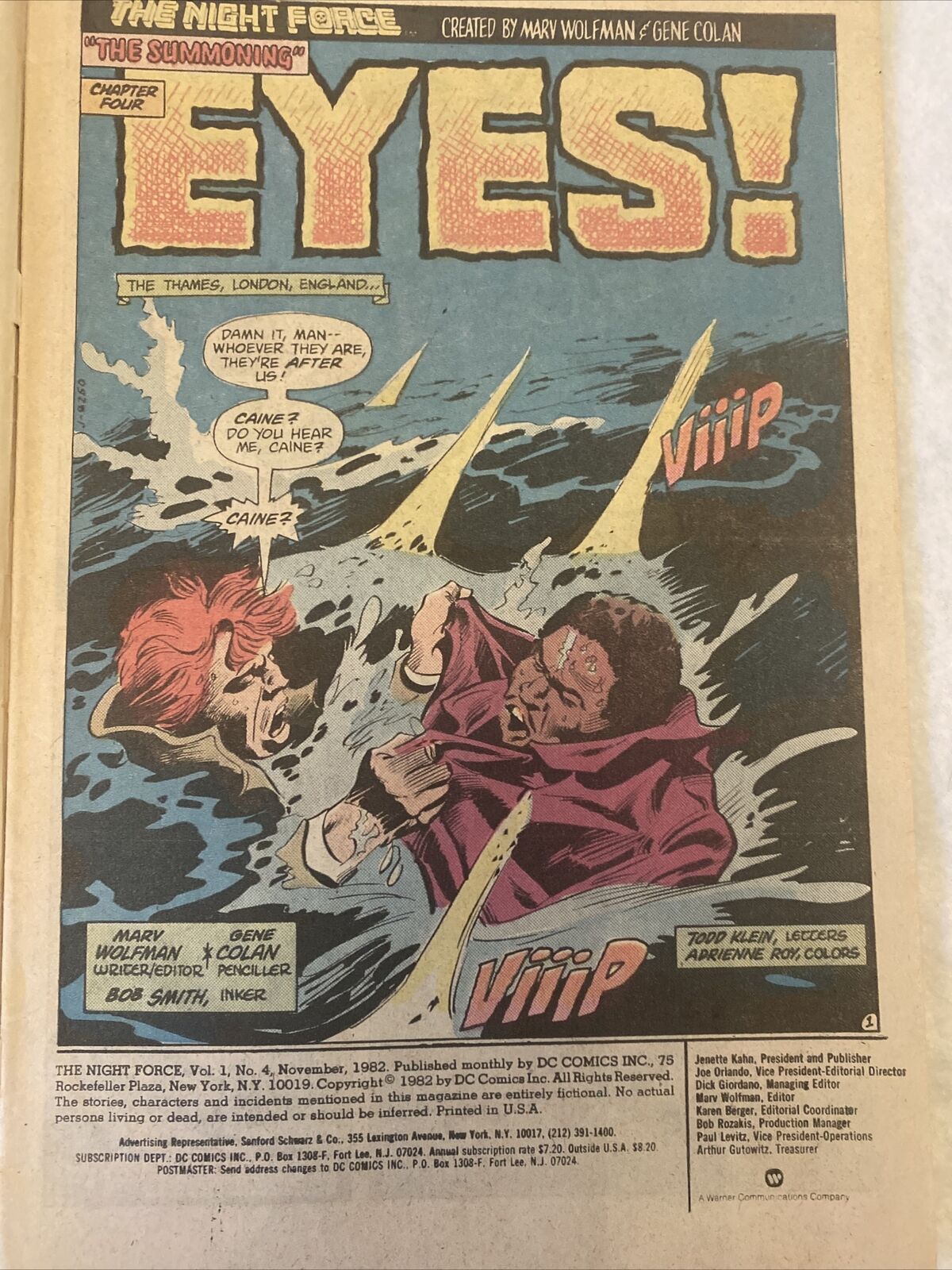 COMIC - DC Comics NIGHT FORCE - Nov 1982 #4  - New York - (8847)