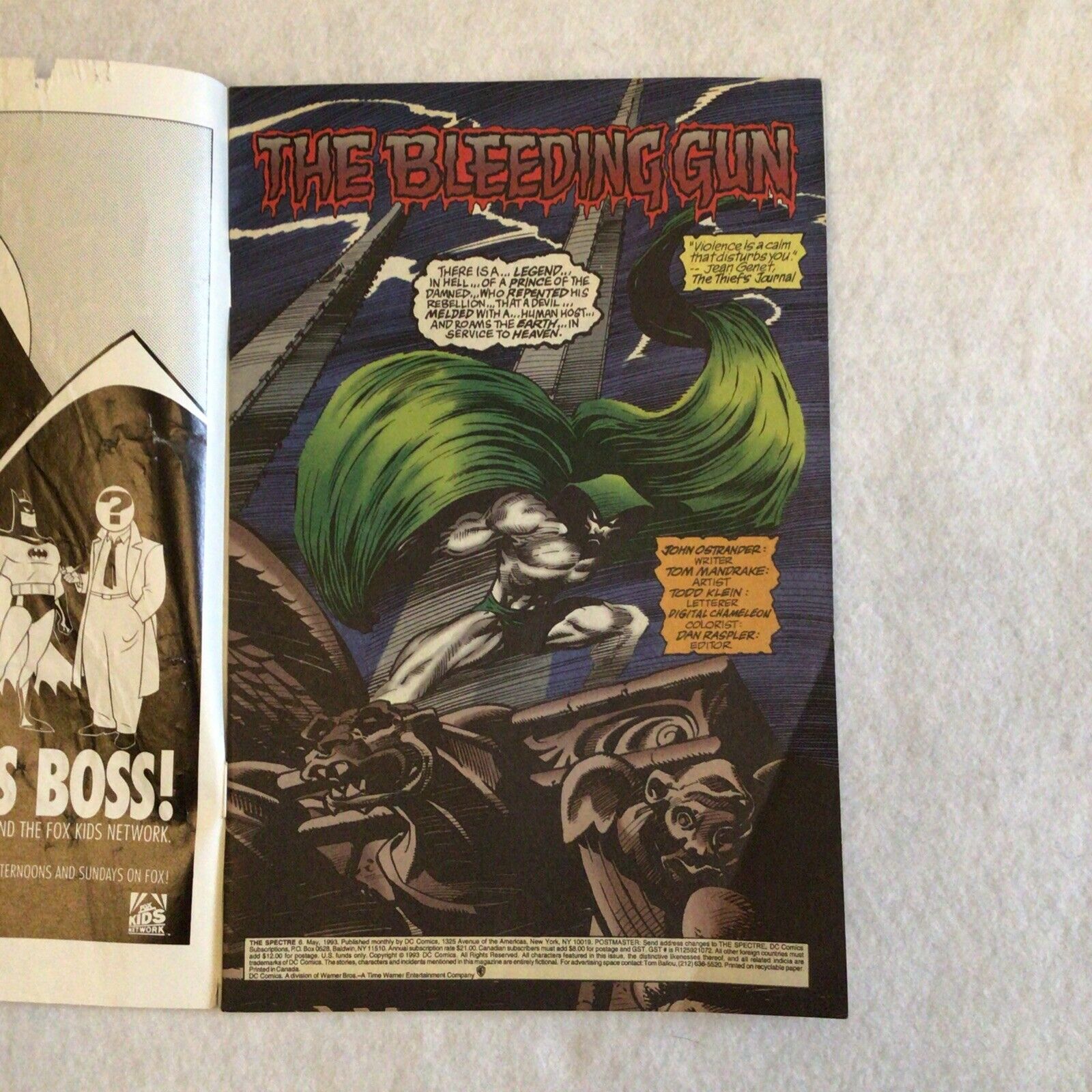 COMIC - DC Comics THE SPECTRE The Bleeding Gun - May 1993 - New York  (8861)