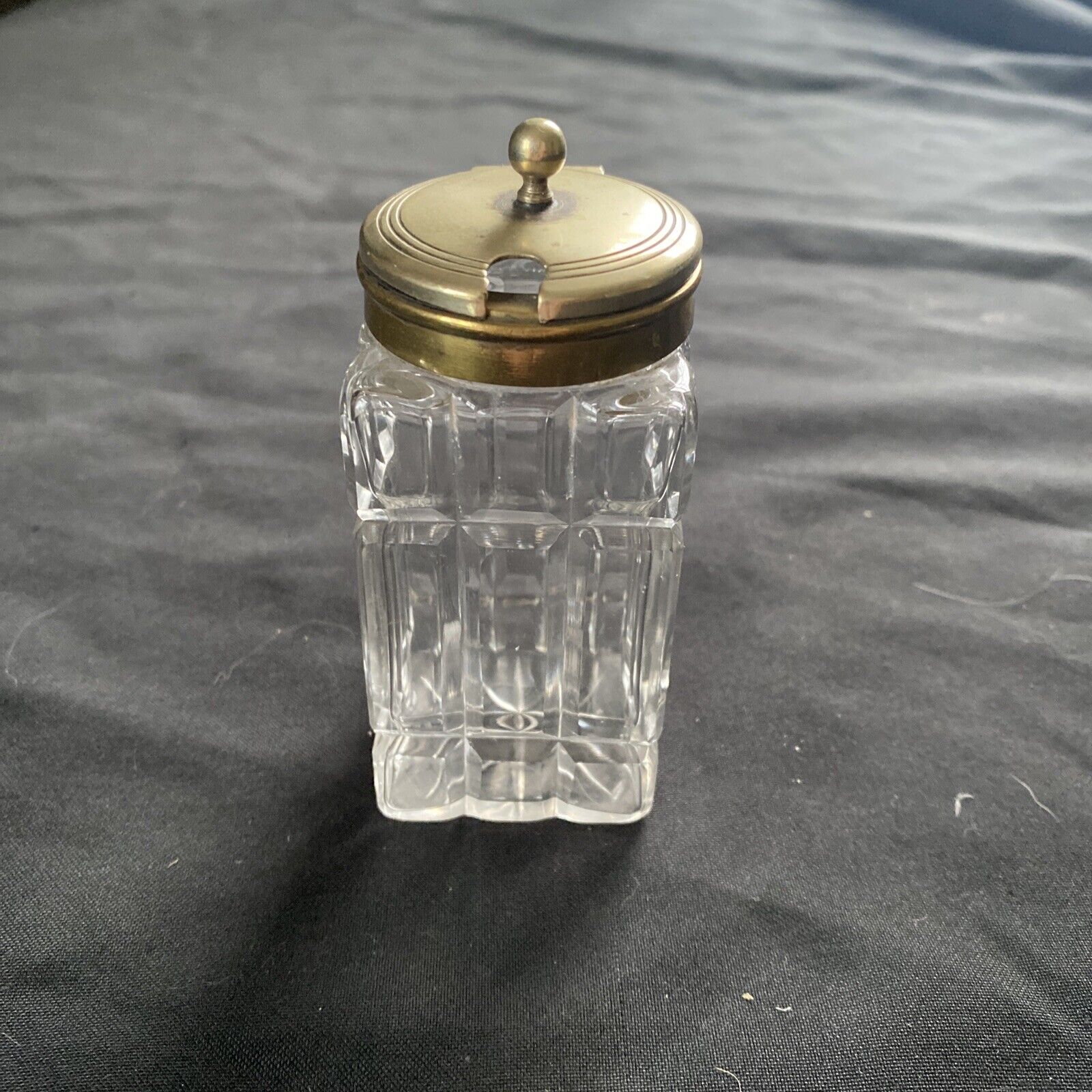 Antique EPNS Glass Condiment Sugar Salt Pepper jar - 9329