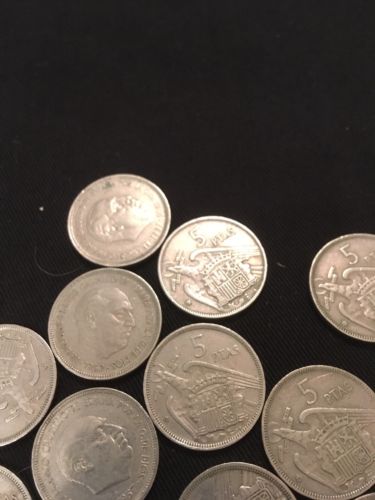 Spain Spanish 5 PTAS Pesetas Coins Eagle star Franco x 15 - 1957 - (2816)
